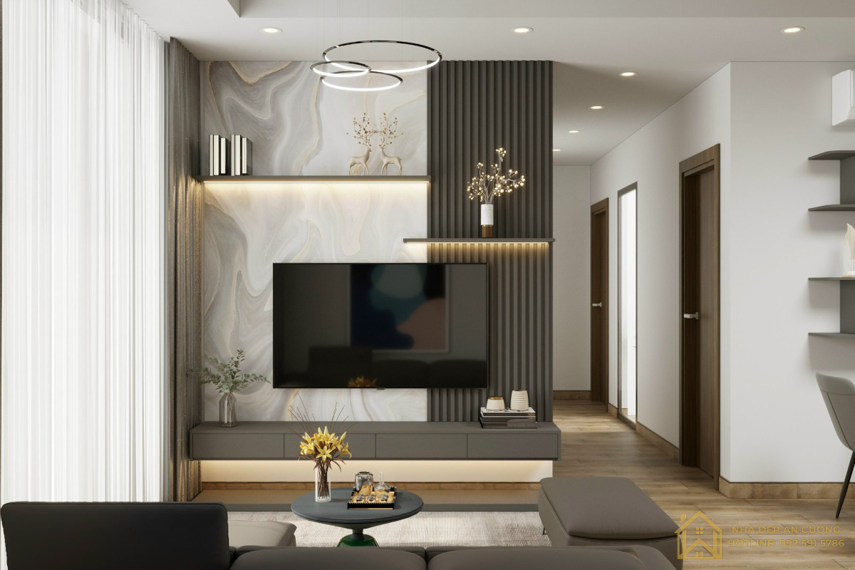 Thi Công Nội Thất Chung Cư 3 Phòng Ngủ Tại Ecopark Hưng Yên – 90m² Warm Modern, Ấm Áp Từng Góc Nhỏ