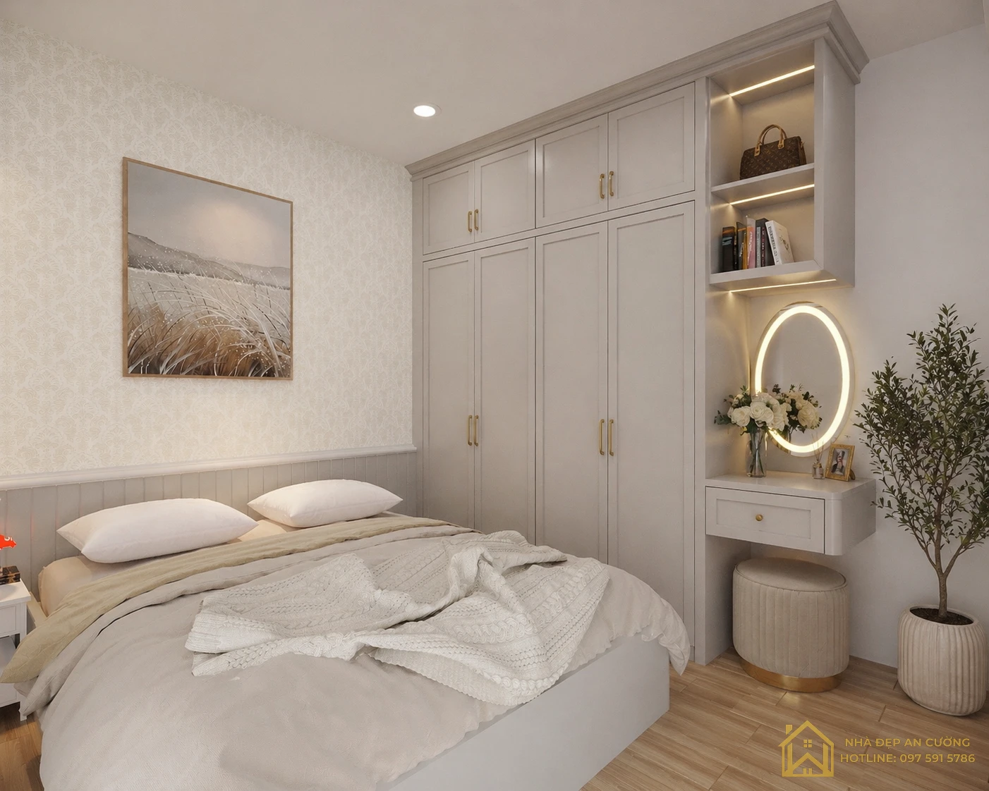Tủ quần áo chất liệu gỗ mdf sơn PU là lựa chọn hoàn hảo cho phong cách tân cổ điển